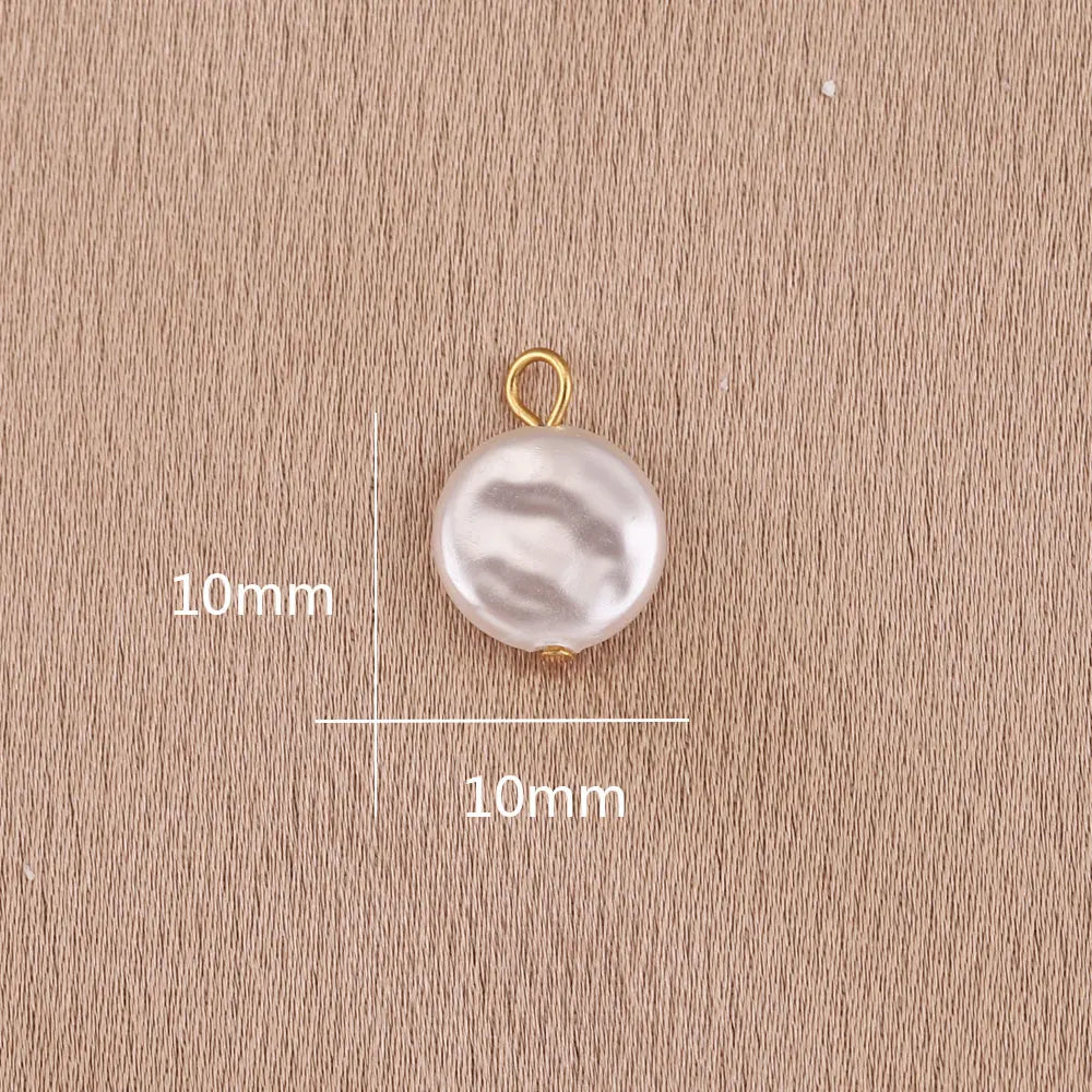 Imitation Pearl Charms for Jewelry Making Heart Round Pendants DIY Earrings Necklaces Craft Supplies