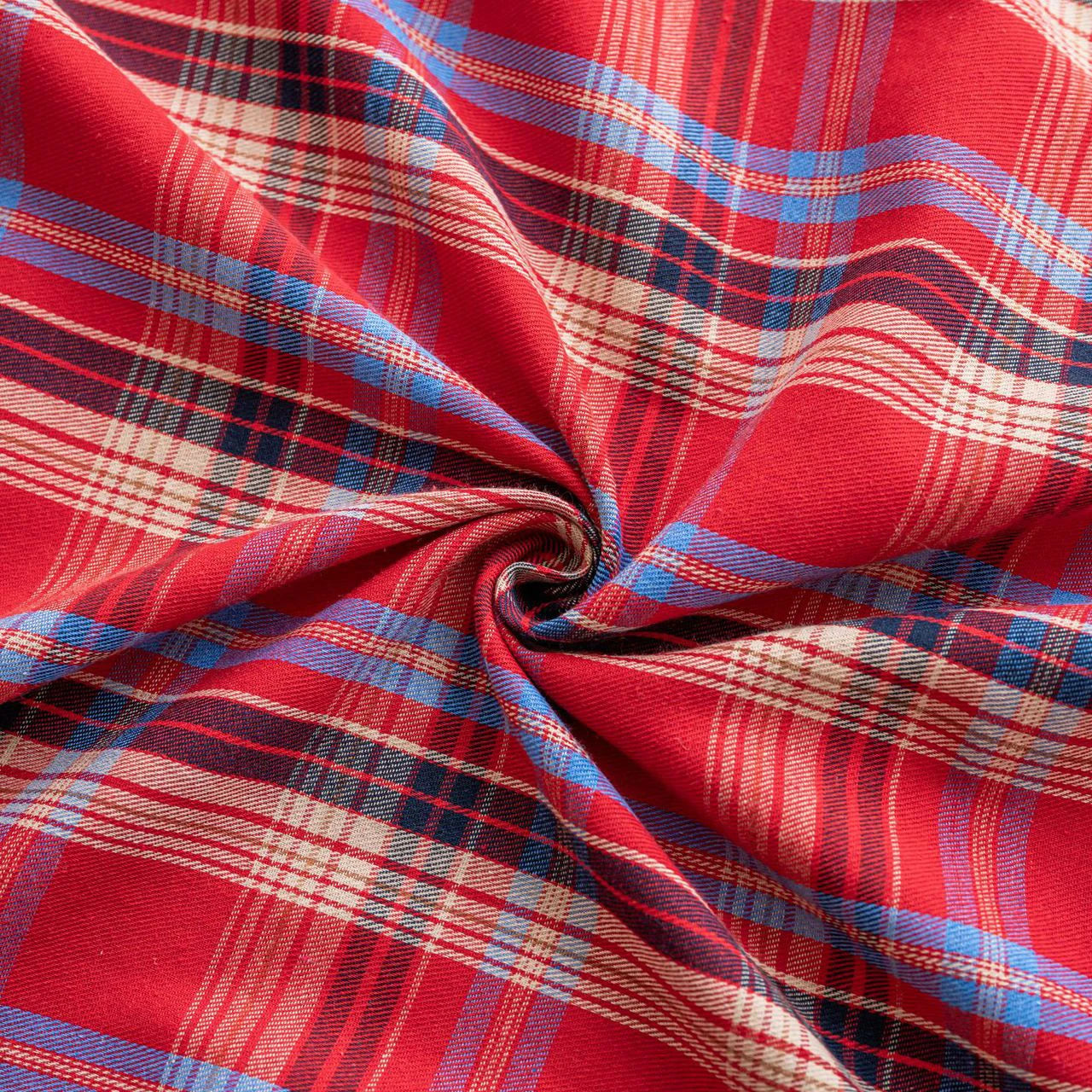Scottish Tartan Fabric Medium Weight Plaid Polyester Cotton Sewing Fabric for Skirts Uniforms Christmas Decor