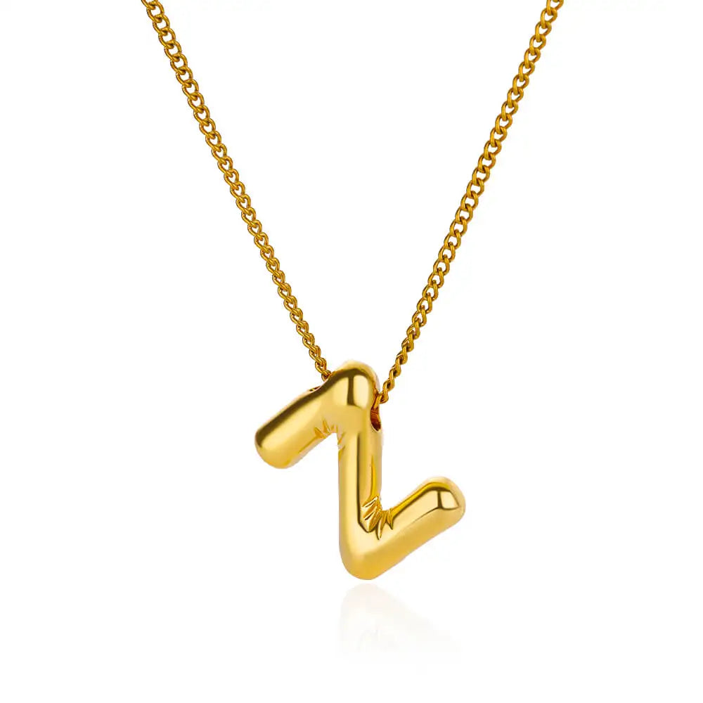 Stijlvolle Chunky Initial Hangertjes Kettingen voor Vrouwen - Gouden RVS A tot Z Bedels, Waterdichte Sieraden Perfect als Verjaardagscadeaus!