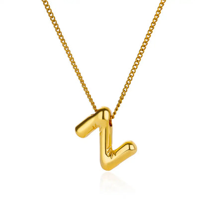 Stijlvolle Chunky Initial Hangertjes Kettingen voor Vrouwen - Gouden RVS A tot Z Bedels, Waterdichte Sieraden Perfect als Verjaardagscadeaus!