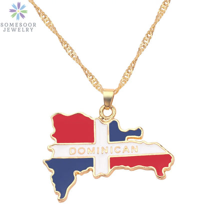 Stijlvolle SOMESOOR Afrikaanse nationale vlag ketting - Vier Nigeria, Ghana en Jamaica met hip-hop emaille hanger kettingjuwelen - Perfect cadeau voor vrouwen