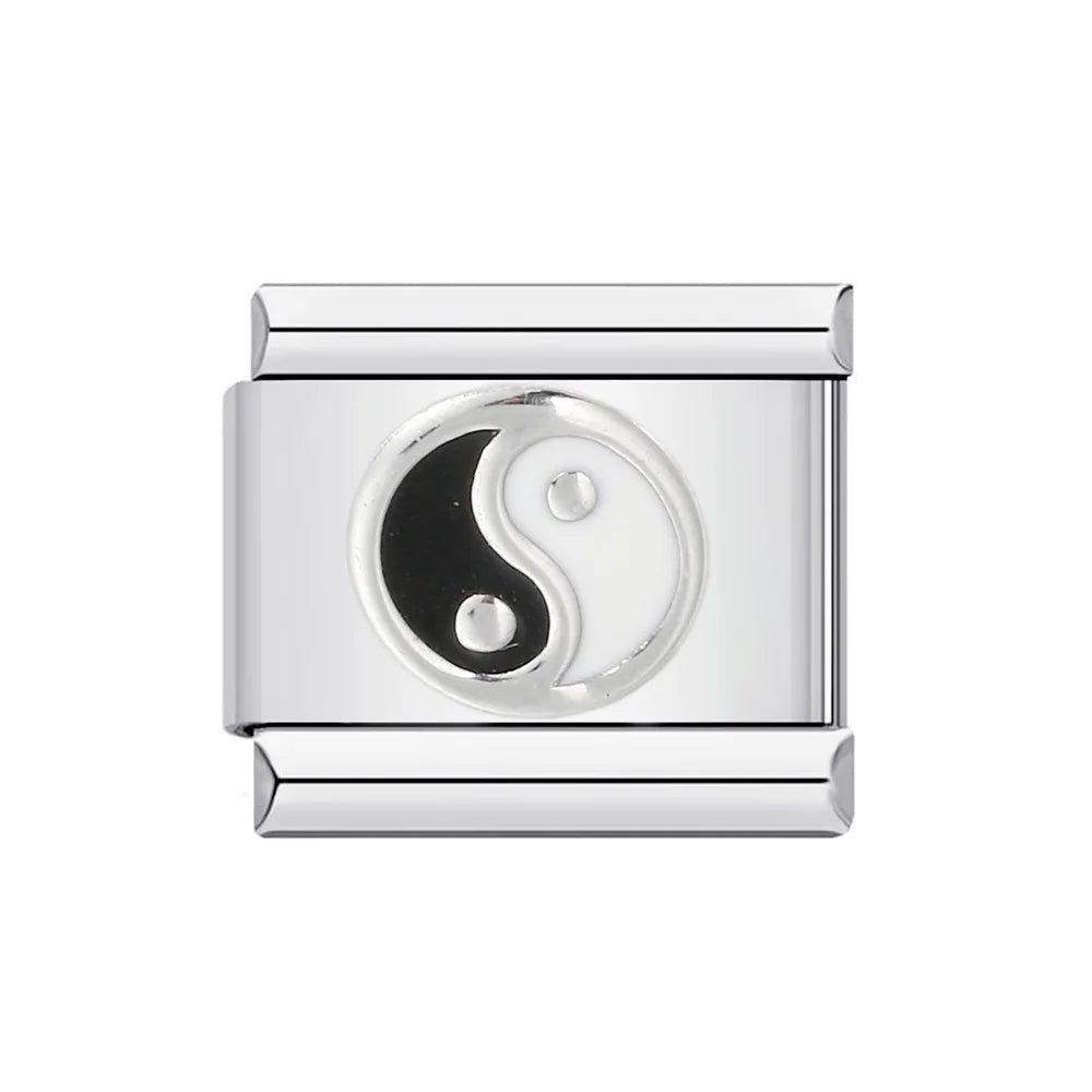 Italian Charm Evil Eye Link 9mm Stainless Steel Devil Eye Y2K Bracelet Jewelry Making Supply