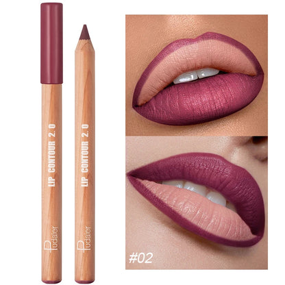 Matte Nude Bruine Lippenpotlood - Waterdicht & Gemakkelijk aan te Brengen, Niet-Plakkerig Lippen Contour Gereedschap voor Perfecte Lippen