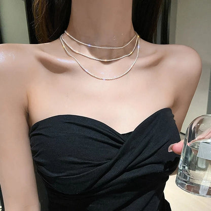 Adembenemende Sprankelende Halsketting voor Dames - Elegante Sleutelbeen Choker Mode Sieraden Perfect voor Trouwen, Feesten en Verjaardagscadeaus