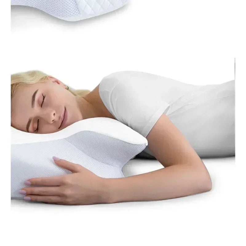 Luxueus 2-in-1 Ergonomisch Geheugenfoam Cervicaal Kussen - Snelle Terugstuiter Design voor Ultieme Nekpijnverlichting en Comfortabele Slaap