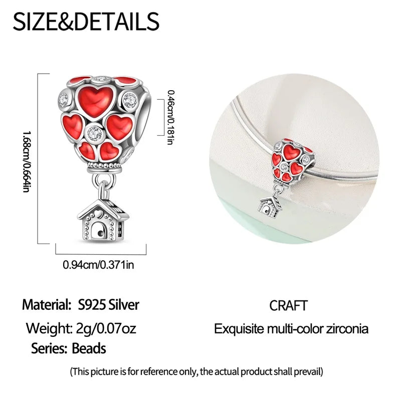 925 Sterling Silver Puzzle Charms Bead with Zircon Inlay DIY Bracelet Pendant Jewelry Making Supplies