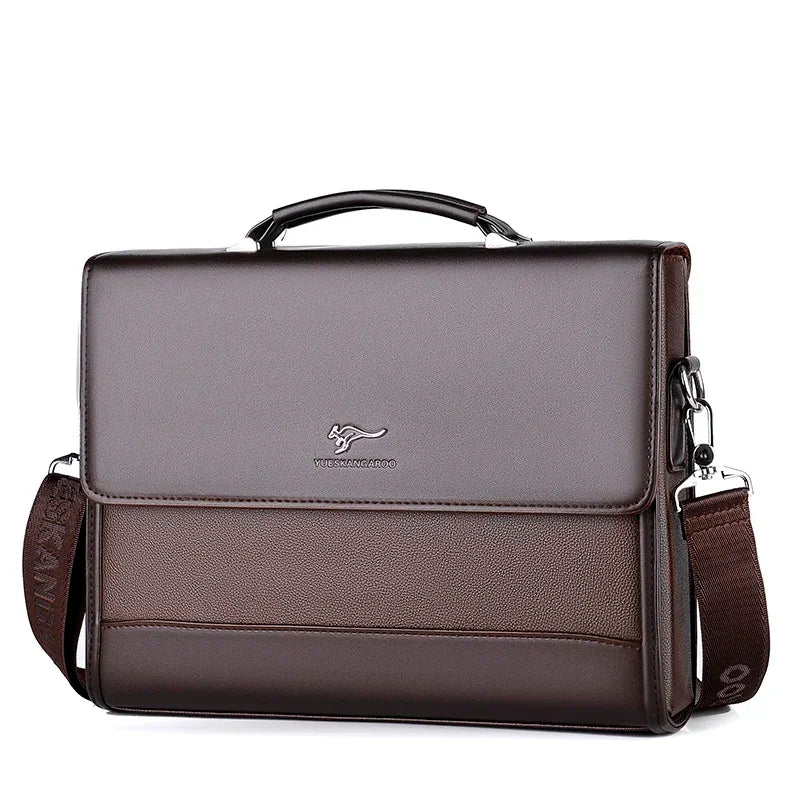Stijlvolle PU Leren Heren Tote Laptoptas - Veelzijdige Business Schoudertas met Laptopcompartiment en Document Organizer voor 2025