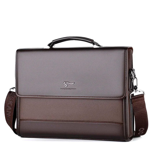 Stijlvolle PU Leren Heren Tote Laptoptas - Veelzijdige Business Schoudertas met Laptopcompartiment en Document Organizer voor 2025