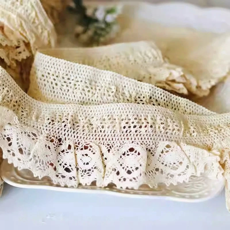 Crochet Cotton Lace Trim Stretch Fabric for Sewing Cuffs Collar Skirt Doll Dress DIY Craft Supplies
