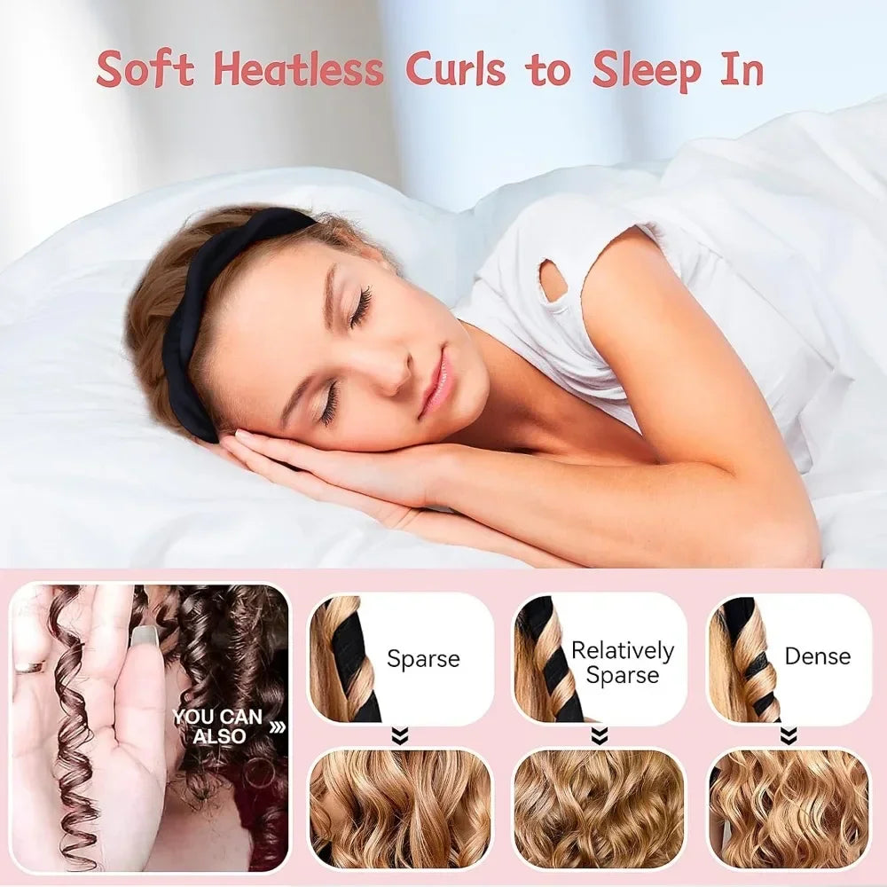 Zijden Slaap Krulband - Moeiteloze Hittevrije Haarrollers voor Beautiful Krullen!