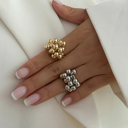 Salircon Trendy Minimalistische CCB Kleine Balring voor Hem en Haar - 2024 Punk Hip Hop Metaal Openvingerontwerp - Perfecte Sieraden Geschenk voor Vrouwen en Mannen!