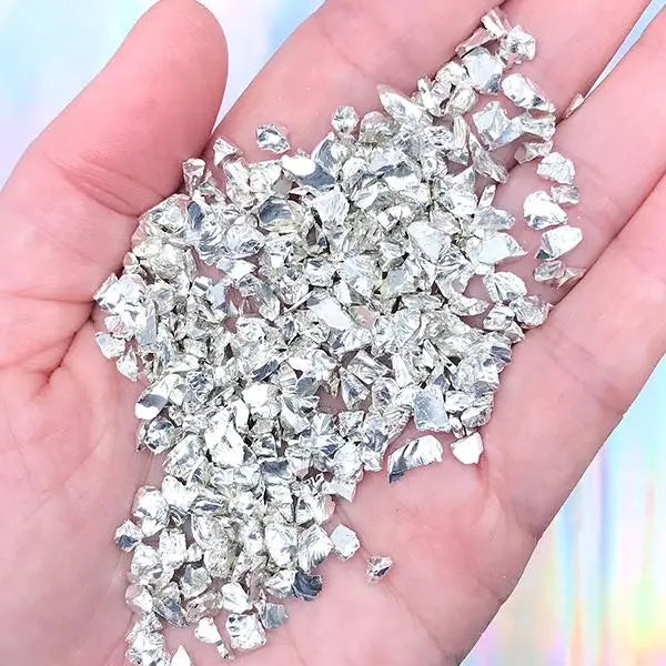 AB Clear Rhinestone Chips 4-6mm Glass Resin Inclusions 20g Iridescent Fake Gold Metallic Gems for Jewelry Making