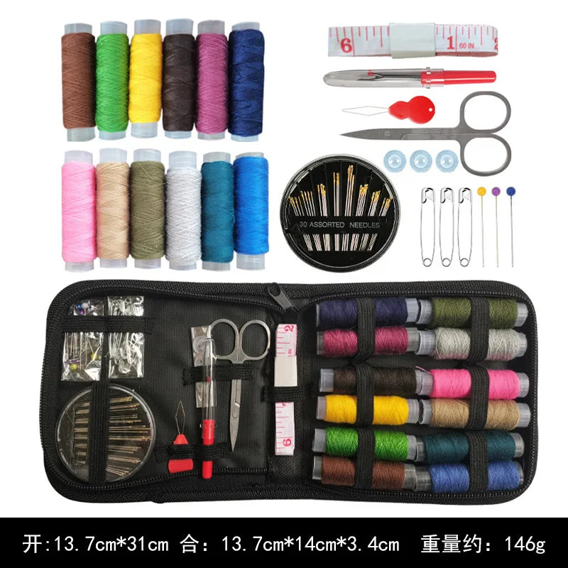 Kit de couture complet avec fils aiguilles ciseaux accessoires couture DIY maison voyage