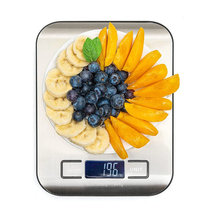 RVS Digitale Keukenweegschaal - Precisie Gewicht voor Voedsel & Snacks tot 10kg/5kg met LCD Display - Essentieel Bakgereedschap