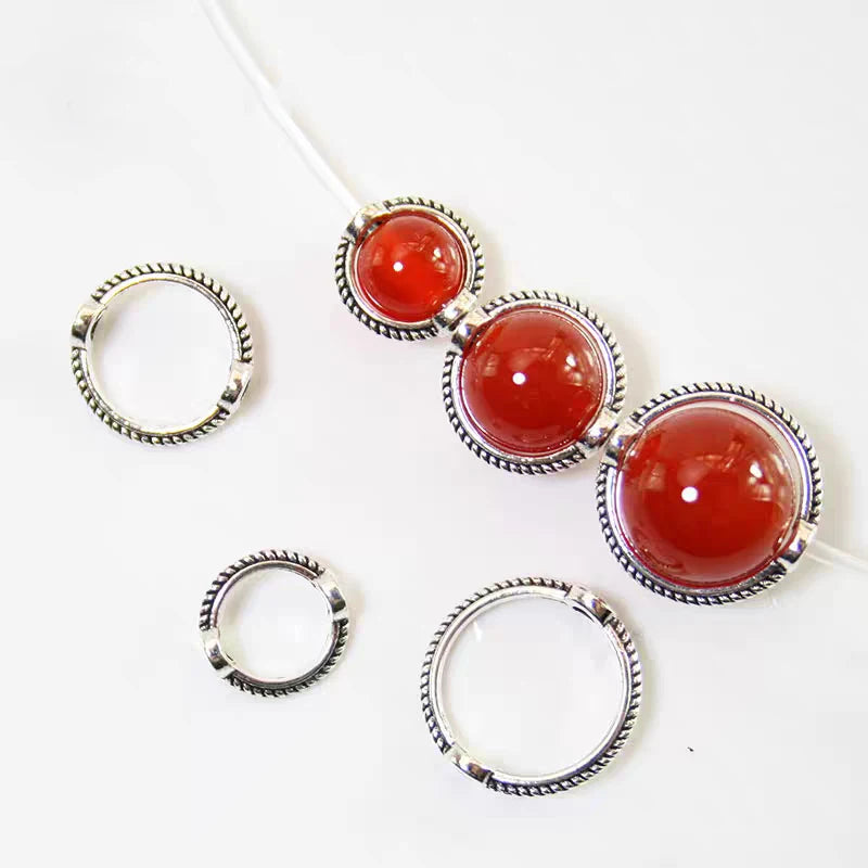 Metall Perlenfassung Ring rund 8 10 12 mm Verbinder für DIY Schmuckherstellung Bastelbedarf