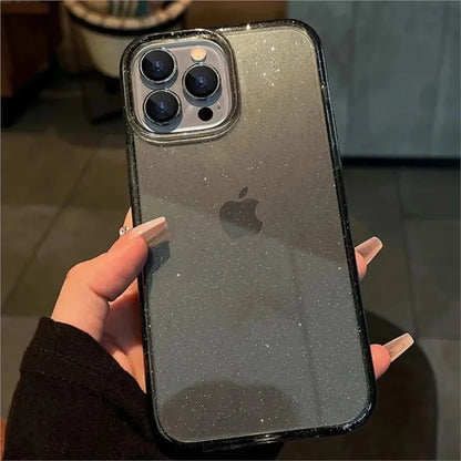 Glamoureuze Sprankelende Duidelijke Telefoonhoes voor iPhone 16, 15, 14, 13, 12, 11 Pro Max, X, XR, XS, 7, 8 Plus - Schokbestendig en Strak Zacht Hoesje