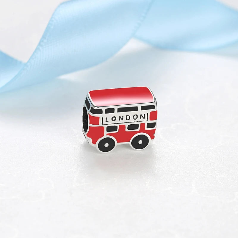 925 Sterling Silver London Bus Charm Bead