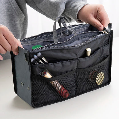 Stijlvolle Vrouwen Nylon Reis Cosmetica Organizer Tas - Vouwbaar Ontwerp met Ruime Capaciteit voor Make-up en Essentiële Items