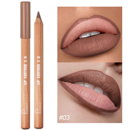 Matte Nude Bruine Lippenpotlood - Waterdicht & Gemakkelijk aan te Brengen, Niet-Plakkerig Lippen Contour Gereedschap voor Perfecte Lippen