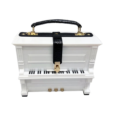 Luxe Handgemaakte Piano-Vormige Schoudertas voor Dames - Chic Ontwerpershandtas en Messenger Bag voor Speciale Gelegenheden