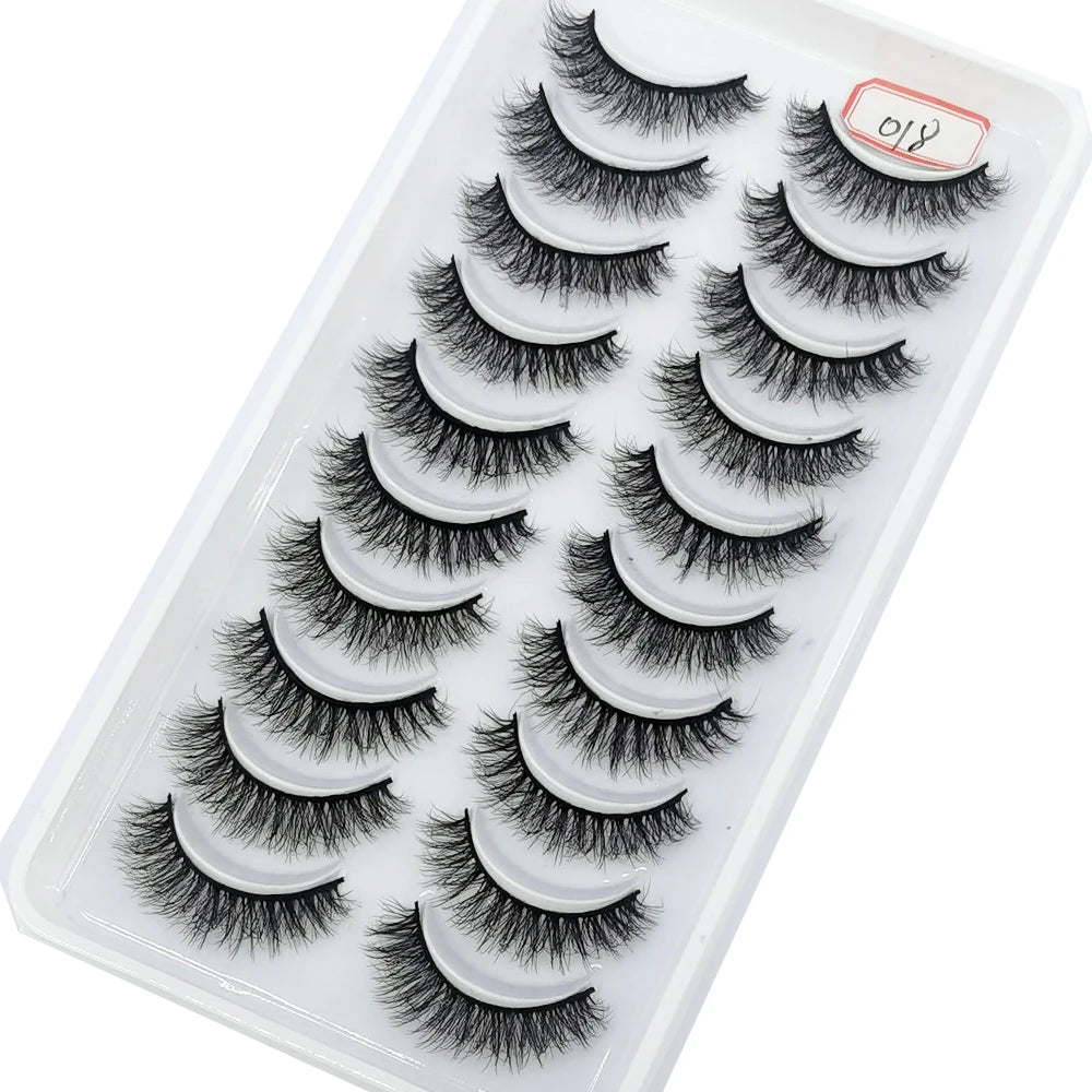 Verhoog je uitstraling met 10 paar luxe natuurlijke lange 3D nerts valse wimpers - Perfect voor make-up liefhebbers!