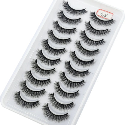 Verhoog je uitstraling met 10 paar luxe natuurlijke lange 3D nerts valse wimpers - Perfect voor make-up liefhebbers!