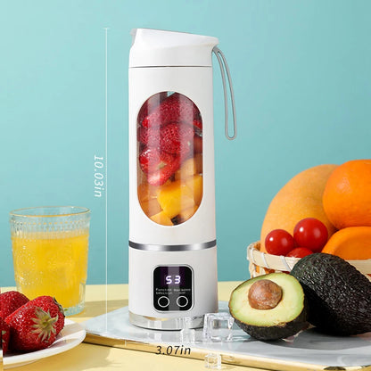 Veelzijdige 450ml Fruit Juicer: 8 Bladen, 3 Snelheidsinstellingen, USB Oplaadbare Draagbare Blender voor Smoothies en IJs Vermahlen!