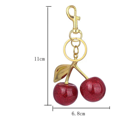 ZAKOL Stijlvolle Rode Kers Sleutelhanger - Vrolijke Zomerfruit Hanger Sleutelhanger voor Mannen en Vrouwen - Perfecte Sieraden Tasaccessoire Cadeau