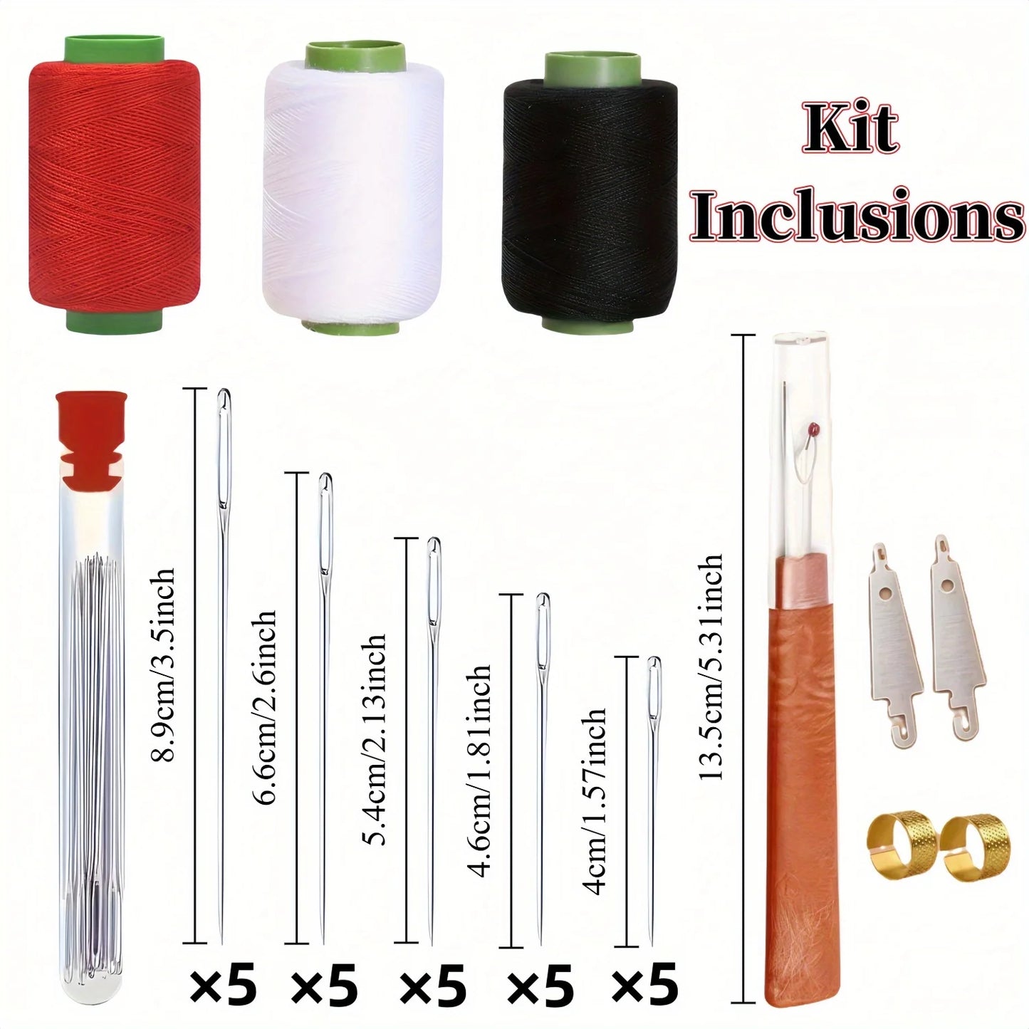 Kit de couture 34 pièces aiguilles gros chas en acier outils réparation vêtements loisirs créatifs DIY