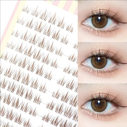 MJ Brown Zonnebloem Natuurlijke Manga Wimpers - Dikke Zwarte Extensions voor Anime-geïnspireerde Looks