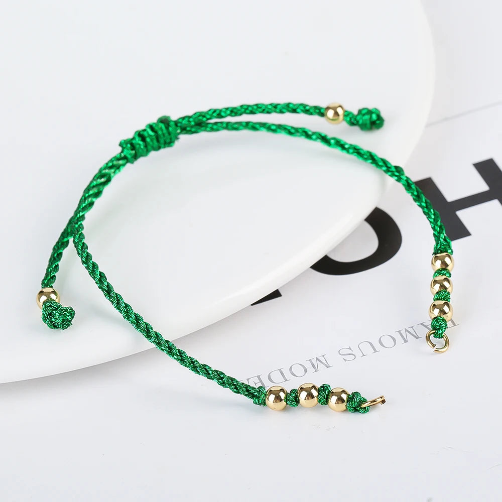 DIY Armband Rohling handgewebt verstellbar mit Goldperlen Schmuckzubehör Bastelbedarf