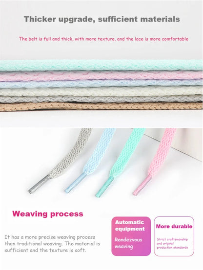 1Pair Classic Shoelaces Solid Fabric Shoe laces Sneakers Flat Shoelace Unisex Boots Rope Laces for Shoes 100/120/140/160/180CM