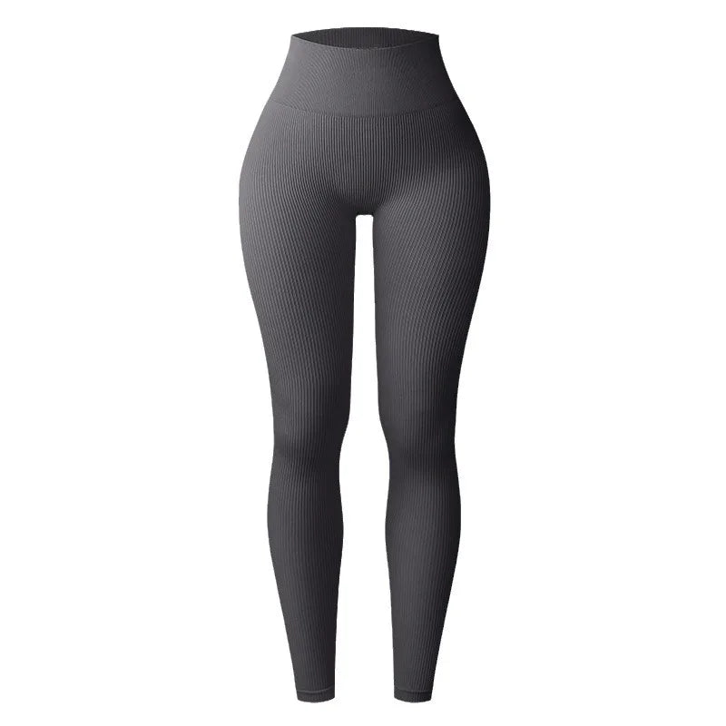 Verhoog je training met hoge taille naadloze gebreide yoga leggings voor vrouwen - stijlvol, slankmakend en perfect voor hardlopen en fitness!