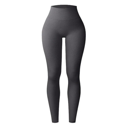 Verhoog je training met hoge taille naadloze gebreide yoga leggings voor vrouwen - stijlvol, slankmakend en perfect voor hardlopen en fitness!