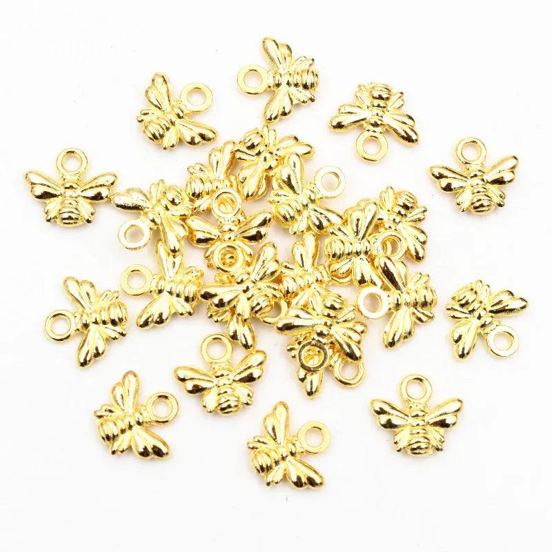 30pcs Bee Charms for Jewelry Making Antique Silver Gold Bronze