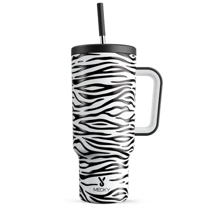 Meoky 40oz RVS Reistumbler - Stijlvolle Multi-Prints, Lekvrij Ontwerp, Perfect voor Koffie, Water en Cadeaus voor Onderweg!