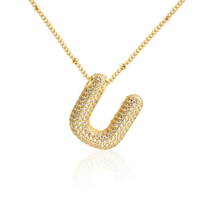 Prachtige Luxe Zirkon Kristal 26 Engelse Letters RVS Kettingen voor Vrouwen – Trendy Choker Ketting Sieraden Groothandel