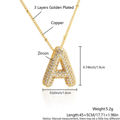 Prachtige Luxe Zirkon Kristal 26 Engelse Letters RVS Kettingen voor Vrouwen – Trendy Choker Ketting Sieraden Groothandel
