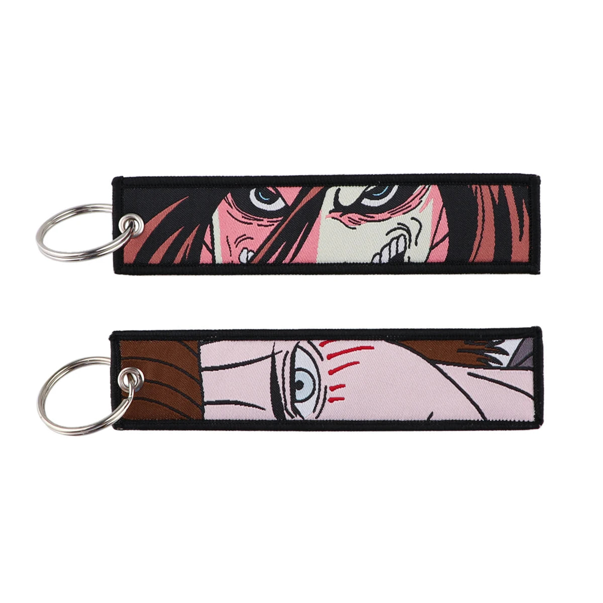 Stijlvolle Japanse Anime Geborduurde Sleutelhangers – Perfecte Sleuteltags voor Motorfietsen, Auto's en Rugzakken – Trendy Sleutelhanger Cadeaus voor Vrienden!