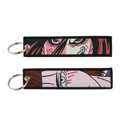 Stijlvolle Japanse Anime Geborduurde Sleutelhangers – Perfecte Sleuteltags voor Motorfietsen, Auto's en Rugzakken – Trendy Sleutelhanger Cadeaus voor Vrienden!