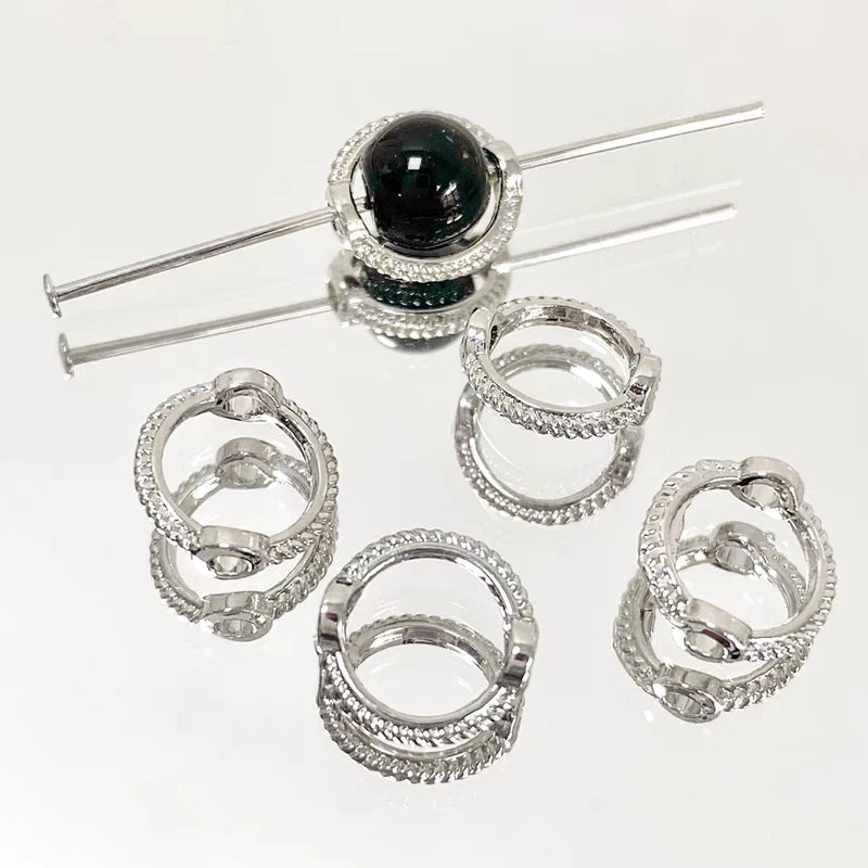 Metall Perlenfassung Ring rund 8 10 12 mm Verbinder für DIY Schmuckherstellung Bastelbedarf