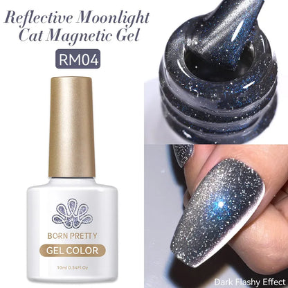 Betoverende Zilveren Maanlicht Kat Magnetische Gel Nagellak - Witte Licht Sprankelende Glitter, Semi- Permanente Nagellak (10ml)