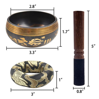 Lotus Tibetaalse Klankschaal Set – Het Perfecte Unieke Cadeau voor Meditatie, Yoga, Ontspanning, Chakra Healing en Mindfulness Praktijken
