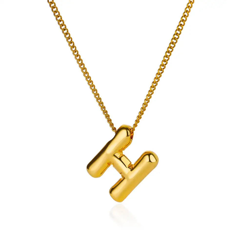 Stijlvolle Chunky Initial Hangertjes Kettingen voor Vrouwen - Gouden RVS A tot Z Bedels, Waterdichte Sieraden Perfect als Verjaardagscadeaus!