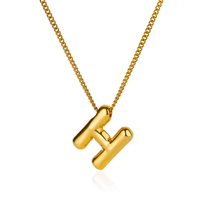 Stijlvolle Chunky Initial Hangertjes Kettingen voor Vrouwen - Gouden RVS A tot Z Bedels, Waterdichte Sieraden Perfect als Verjaardagscadeaus!