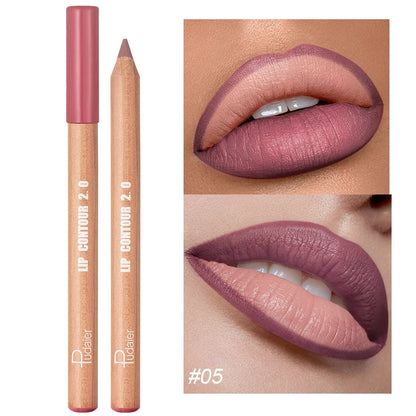 Matte Nude Bruine Lippenpotlood - Waterdicht & Gemakkelijk aan te Brengen, Niet-Plakkerig Lippen Contour Gereedschap voor Perfecte Lippen