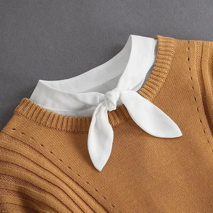 Chic 2024 Voorzijde Strik Witte Afneembare Kant Kraag voor Dames – Vintage Stijl Blouse Accessoire voor een Modebewuste Uiterlijk