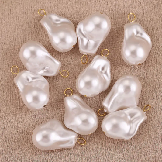 Imitation Pearl Charms for Jewelry Making Heart Round Pendants DIY Earrings Necklaces Craft Supplies