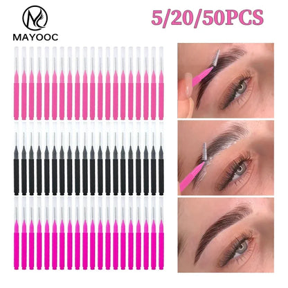 Set van 5/10/50 Mini Wenkbrauw Permanent Borstels - Wegwerp, Buigbare Wenkbrauw Lift Gereedschappen voor Perfecte Wimpers!