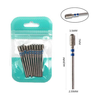 Ultimate 10-delige Diamanten Vijl Bit Set voor Perfecte Manicure & Pedicure met Elektrische Machine - Inclusief Borstel en Freesgereedschap